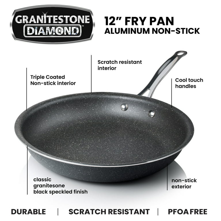 Easy chef always, Nonstick Frying Pan Skillet, 10inch, Non Stick Granite  Gray Coating, Egg Pan Fry Pan Omelet Pan Healthy Stone Cookware Chef's Pan