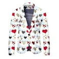 thumbnail image 4 of ZHOUCHANKIDS Mens Valentine's Day Two Piece Suit Set Featuring A Full Rose Print Design On Jacket And Pants White XXXL, 4 of 6
