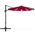 thumbnail image 1 of Best Choice Products 10ft 360-Degree LED Cantilever Offset Hanging Market Patio Umbrella w/ Easy Tilt - Burgundy, 1 of 7