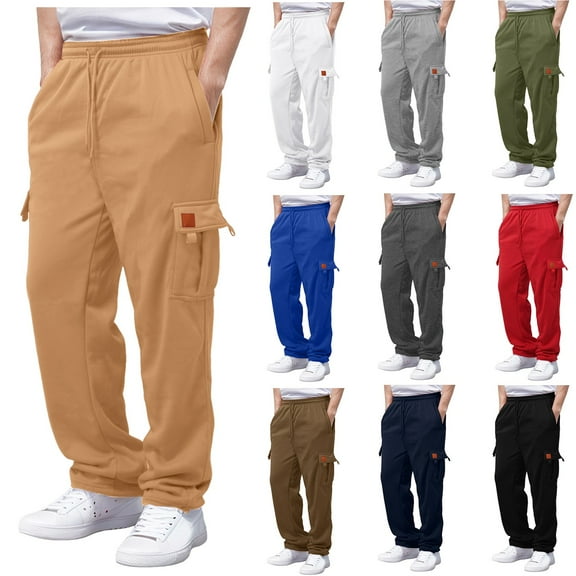 Men's Joggers Sweatpants Men's Athletic Casual Sweatpants Winter Warm Wind Sweatpants for Active Gym Track Jogger Sweatpants with Pocket and Drawstring Active Running Jogger Pants