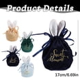 thumbnail image 4 of Easter Bunny Ear Velvet Candy Bags, 1 Pack Drawstring Decor Pouches for Party Favors, Wedding Baby Shower Gifts, Reusable Soft Treat Bags, Flannel, Party Favors, 4 of 9