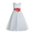 thumbnail image 2 of Ekidsbridal V-Back Lace Edge White Flower Girl Dresses Father Daughter Dance Recital Gown for Toddlers 183T 10, 2 of 3