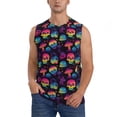 thumbnail image 2 of Fotbe Men's Skull mushroom colorful Print Men's Sleeveless Muscle Tank Tops Casual T-Shirts for Gym Workout Beach-3X-Large, 2 of 8