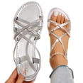 thumbnail image 5 of Women's Slide Sandal , Women Flip Flops Rhinestone Crystal Sandal Shoes for Summer Beach Oceanside Holiday Outdoor, 5 of 10