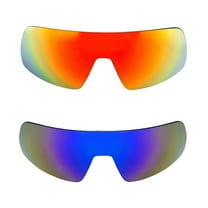 Walleva Polarized Fire Red   Ice Blue Replacement Lenses For Oakley Sutro Sunglasses