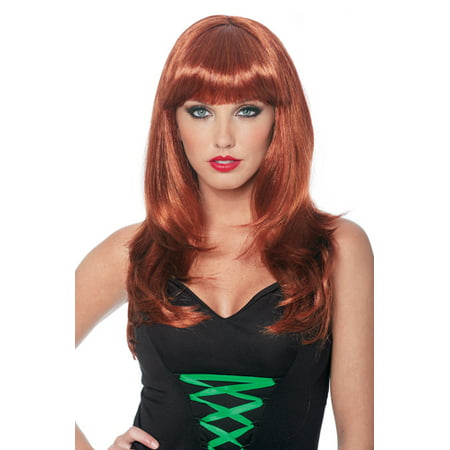 Womens Natural Red Bangs Sexy Halloween Wig