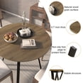 thumbnail image 6 of 35.43 Inch Round Dining Table, Small Circle Kitchen Table with Metal Black Legs for 2-4 people,Modern Dining Room Table, Brown (only table), 6 of 10