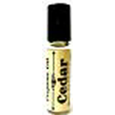 Oil Free Alcohol - CEDAR 10 ml Glass Roll on Bottle with a Stainless Steel Ball, and black cap Pure undiluted and Alcohol Free Perfume Oil Fragrance oil, Vegan product