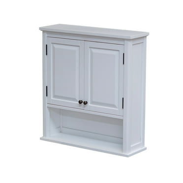 Dorset 27"W x 29"H Wall Mounted Bath Storage Cabinet with Two Doors and Open Shelf