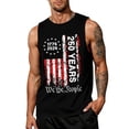 thumbnail image 2 of Domuza Men's 250th Anniversary Usa Shirts Usa Flag Pattern Casual Crew-Neck Sleeveless T Shirts 2026 New Fashion Comfy Relaxed Fit Tops Black S, 2 of 3