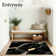 thumbnail image 3 of ODIKA 5'x7' Machine Washable Non-Slip Area Rug, Midnight Marble Golden Veins Easy Clean High Traffic Rug, Black, 87519, 3 of 7