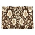 thumbnail image 7 of Yayeee Kitchen Curtains Tier Pair Light Filtering 27"x24" Rod Pocket Short Cafe Window Panel, Brown Floral, 7 of 7