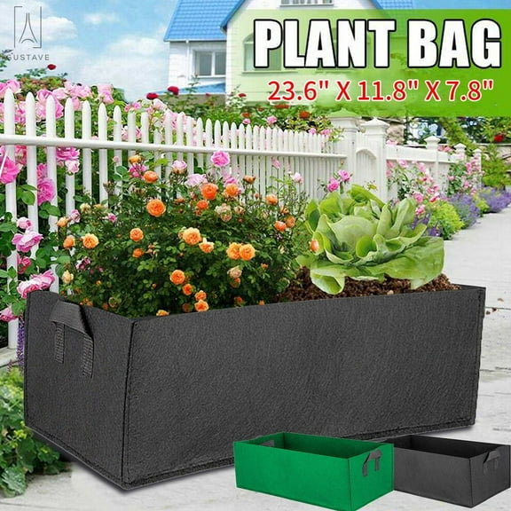 Gustave Plants Growing Bag Garden Flower Planter Vegetable Grow Bag Aeration Fabric Large Capacity Planter Bag with Handles -23.6*11.8 inch