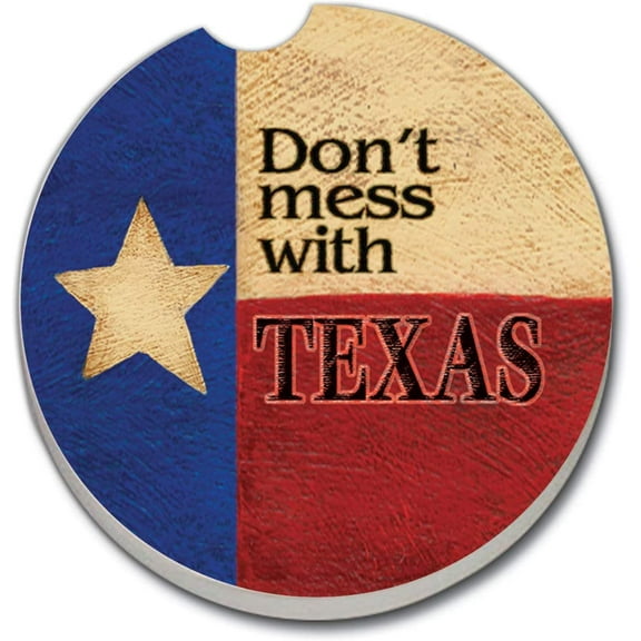 CounterArt Absorbent Stoneware Car Coaster, Don't Mess, Set of 2