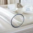 thumbnail image 1 of Table Protector for Dining Room Table, Crystal Clear Transparency Crystal Clear PVC Vinyl Mat Customizable Cutting, Heat Resistant Non-Slip Scratch-Resistant 2Mm Thickness Transparent Dining Table Pad, 1 of 5