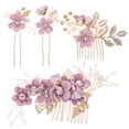 thumbnail image 1 of Miangastore 4 Pcs Peigne à Cheveux Fleur, Épingle à Cheveux, Accessoire de Mariage, 1 of 9