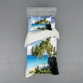 thumbnail image 1 of Ambesonne Tropical Bedding Set 3 Pcs, Ocean Exotic Beach, Twin, Cream Blue, 1 of 3