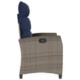 thumbnail image 4 of vidaXL Reclining Garden Chair with Side Table Grey Poly Rattan, 4 of 5