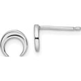 thumbnail image 1 of Sterling Silver Rhodium-Plated Polished Moon Post Earrings (6.89 X 6.6) Made In Thailand qe15670, 1 of 5