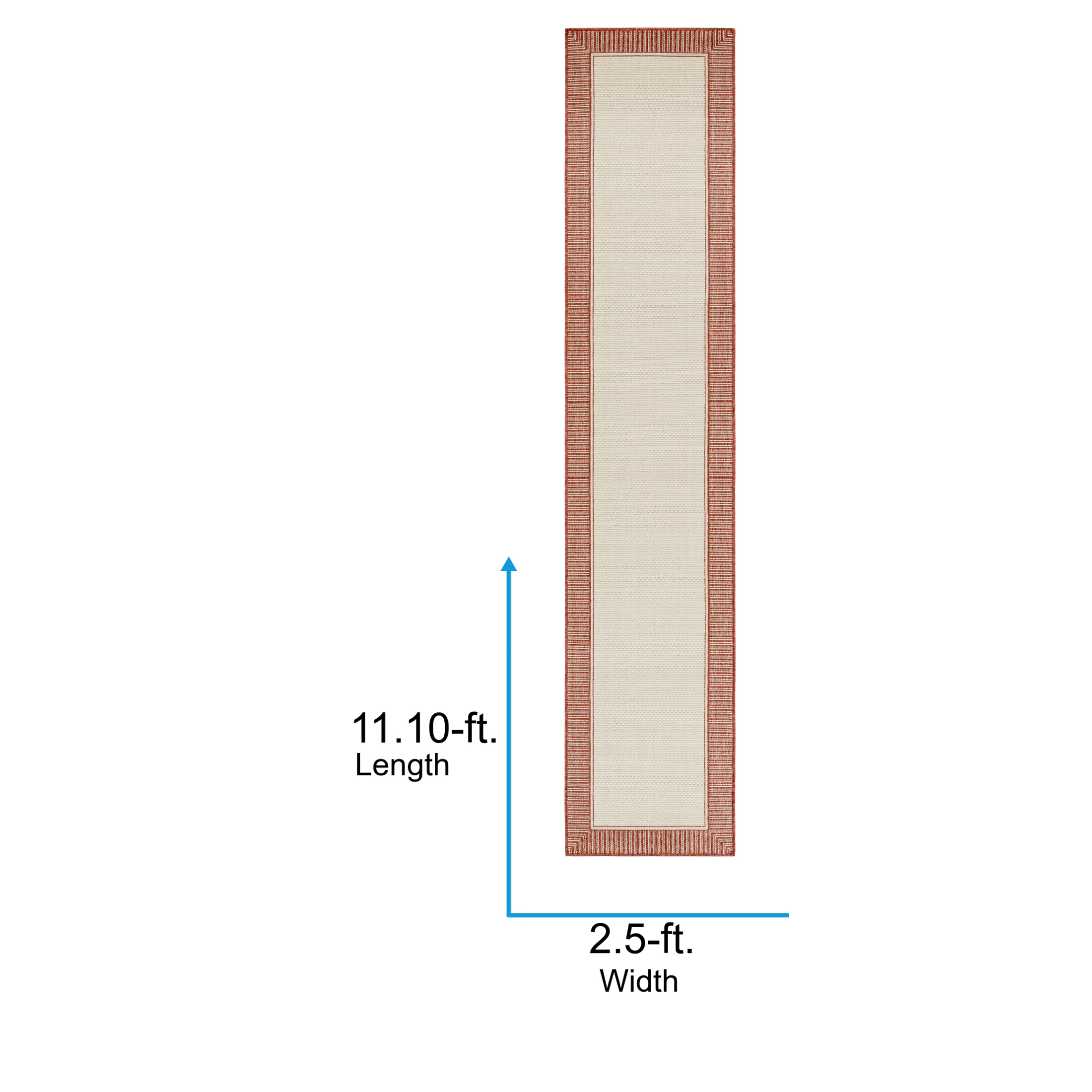 Livabliss Outdoor Rugs, 2x12 Alfresco Cottage Rust Runner Area Rug for Patio, Porch, Deck, Backyard, Waterproof Indoor Outdoor Carpet (2'5" x 11'10" Runner)