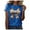 Z001-Blue, variant on Womens Casual Fashion Printed Crew Neck Short Sleeve Pullover T Shirt