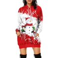 thumbnail image 1 of Vestido con capucha de árbol de Navidad para mujer, suéter de patrón divertido, ropa de fiesta de vacaciones de Navidad, falda de moda informal, Jersey, nuevo, 1 of 4