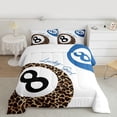 thumbnail image 2 of Homewish Laoperd Billiard Print Full Size Comforter Sets,Ball Sport Gamer Bedding Comforter Set,Blue White Brown Bedding Sets For Girls Boys,Luxury Bedroom Decor Reversible,3-Piece, 2 of 8