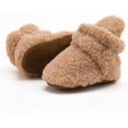 thumbnail image 4 of Newborn Baby Boy Girl Soft Fleece Booties Stay On Infant Slippers Socks Shoe Non Skid Gripper Toddler First Walkers Winter Ankle Crib Shoes, 4 of 6