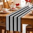 thumbnail image 5 of Striped Black White Table Runner 72 Inches, Farmhouse Line Stripes Classic Bed Runner Dresser Scarves Tabletop for Indoor Outdoor Parties/Ceremony/Banquet, 13" x 72", 5 of 9