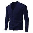 thumbnail image 7 of DPTALR Men's Cable Knit Cardigan V-Neck Sweater Classic Casual Knitwear with Buttons Navy Big and Tall Men XL, 7 of 7