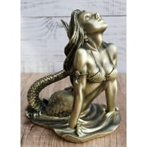 Ebros Aged Bronze Resin Seductive Siren of The Seas Mermaid Statue 7"H Figurine