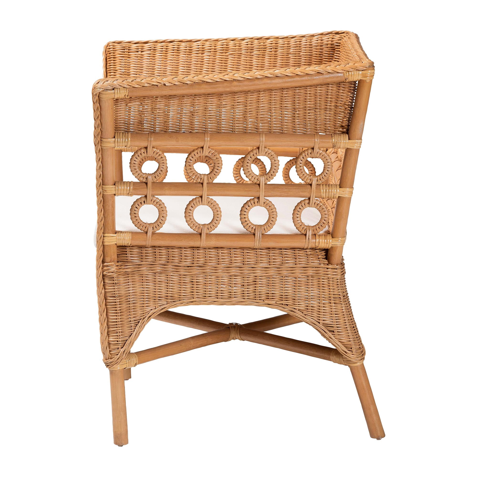 bali & pari Oxford Boho Arm Chair, Light Honey