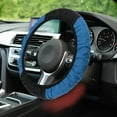 thumbnail image 3 of Volante Cubierta Autos Accesorios Imitación Cuero Negro Azul, 3 of 6