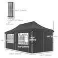 thumbnail image 3 of Outsunny 20x10 Adjustable Pop Up Canopy Tent w/ Sidewall, Carry Bag, Grey, 3 of 10