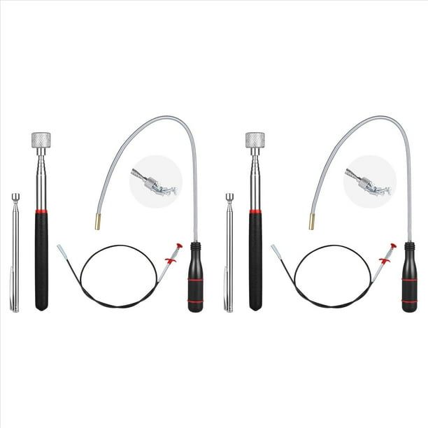 Juego de 8 Herramientas de Recogida Magnética Telescópica, Herramienta de Recogida Telescópica Magnética Extensible de 1 A 15 Libras y Resorte Flexible de 23 Pulgadas