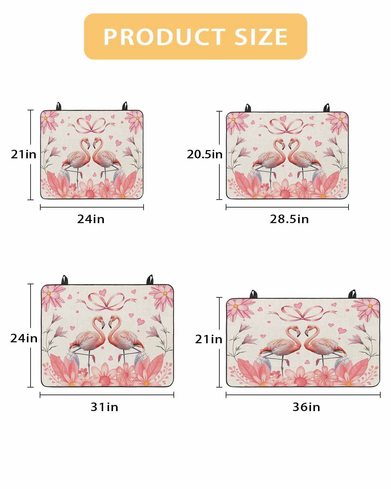 Large Induction Cooktop Protector Mat Happy Valentine's Day Stove Top Covers for Electric Stove, Romantic Pink Flamingo Floral Burlap Decorative Stove Burner Cover Mats, Glass Top Stove Cover