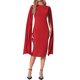 thumbnail image 2 of Vestido de cóctel INSPIRE CHIC para mujeres, vestido lápiz con capa de manga larga plisada, 2 of 6