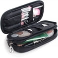 thumbnail image 1 of Bolsa de maquillaje HUOGUO Mmmsy con espejo, organizador de cosméticos de 2 capas, 1 of 1
