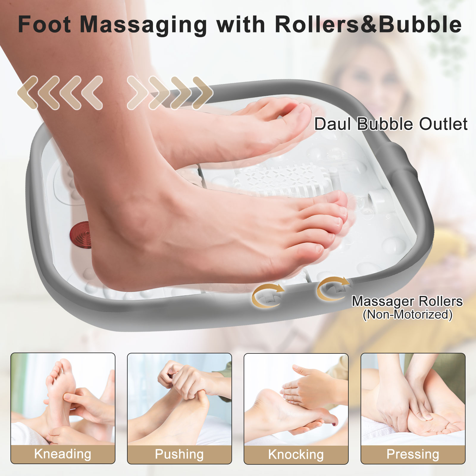 UNIFULL Foot Spa Bath with Heat and Red Light photo 4