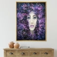 thumbnail image 2 of Designart 'Portrait of A Lady With Purple Lavender Flowers' Modern Framed Canvas Wall Art Print, 2 of 5