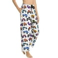 thumbnail image 2 of Xecao Cartoon Monster Trucks1 Women's Straight Lounge Pajama Pants: The Epitome of Relaxed Sleepwear, 2 of 9