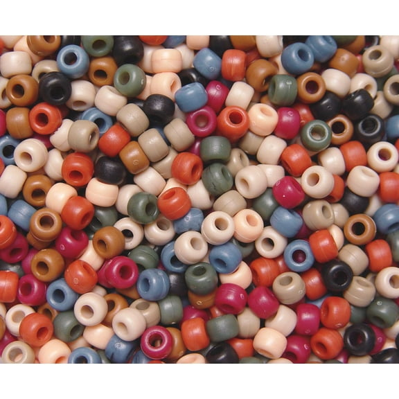 Jolly Store Crafts Matte Americana Mix 9x6mm Pony Beads, 500pc., Made in the USA
