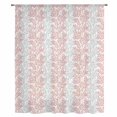 thumbnail image 2 of Pink Gray Botanical Sheer Curtains 63 Inch Length, Light Filtering Voile Curtain Panel, Pastoral Spring Summer Leaf Aesthetics Rod Pocket Drapes Window Treatments for Living Room Bedroom 52"x63", 2 of 9