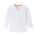 thumbnail image 3 of Havenx Boys Girls School Uniform Polo Shirt Long Sleeve Button Up Collared Polo Shirt Quick Dry Moisture Wicking Tshirts Classic Summer Camp Breathable Kids Youth Clothes,White, 3 of 4