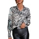 thumbnail image 1 of Cárdigan, Camisa de manga larga para mujer con blusa informal con estampado de botones y correa Meterk Blanco/Pequeña, 1 of 7