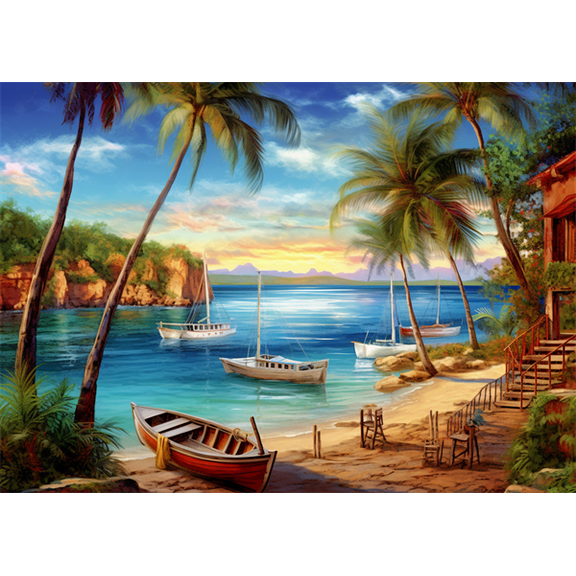 jigsaw puzzles 1000 pieces for adults Hawaii Scenery Ocean Beach Coconut Tree wooden Challenging Puzzle Perfect for Game Toys Nights 29.5'' x 19.6''