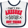 thumbnail image 3 of Inktastic That's My Awesome Brother out There with Soccer Balls Boys or Girls Baby Bib, 3 of 4