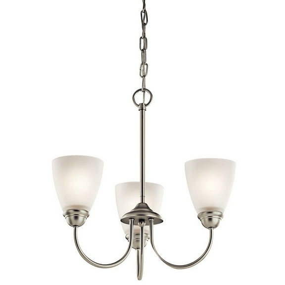 43637NIL18-Kichler Lighting-Jolie - 3 Light Mini Chandelier - with Transitional inspirations - 18 inches tall by 18 inches wide-Brushed Nickel