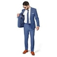thumbnail image 2 of Slim Fit Men Suit Micro Textured Weave 2 Button Notch Collar AZAR 11812 (42 Short 36 Waist 30 Length, Slate Gray), 2 of 6