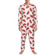 thumbnail image 3 of Balery Watermelon Pijama para Hombre de Dos Piezas con Manga Larga, Conjunto de Dormir y Descanso Suave con Bolsillos-Large, 3 of 7